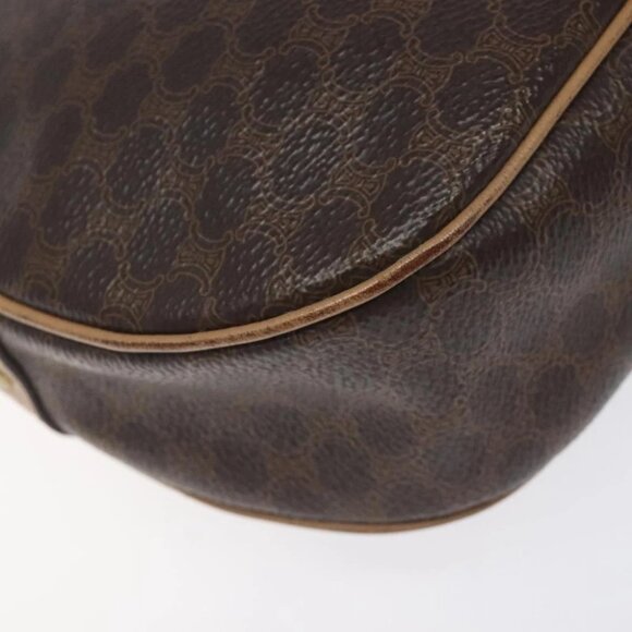 CELINE Macadam Canvas Shoulder Bag PVC Leather Brown Gold Auth - Picture 7 of 16